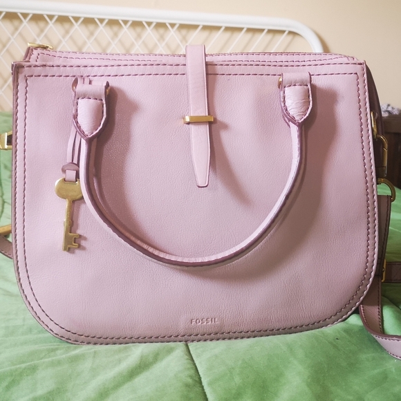 Fossil Ryder leather satchel in Dusty pink - Picture 1 of 8